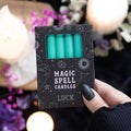 Set of 12 Green 'Luck' Magic Spell Candles